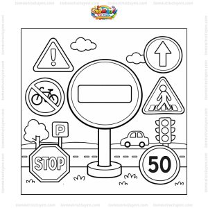 Tranh tô màu biển báo giao thông
