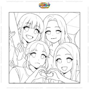 Tranh tô màu Blackpink chibi Tranh tô màu Blackpink chibi