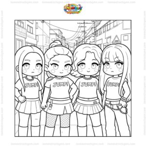 Tranh tô màu Blackpink cho bé Tranh tô màu Blackpink cho bé