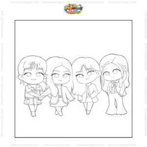 Tranh tô màu Blackpink dễ thương Tranh tô màu Blackpink dễ thương