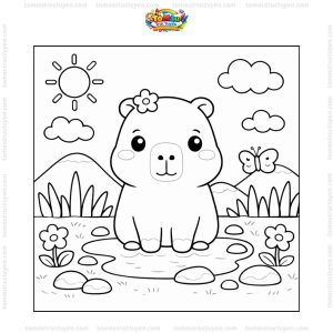 Tranh tô màu Capybara đẹp