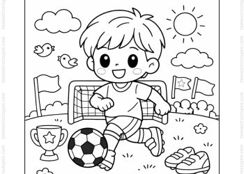 Tranh tô màu cầu thủ bóng đá