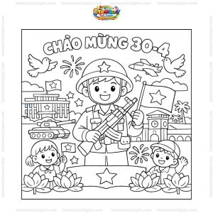 Tranh tô màu chiến thắng 30/4