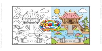 tranh tô màu chùa một cột