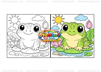 tranh tô màu con cóc