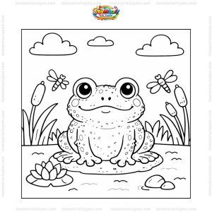 Tranh tô màu con cóc đơn giản
