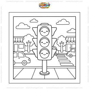 Tranh tô màu đèn giao thông