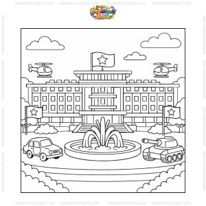 Tranh tô màu Dinh Độc Lập