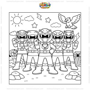 Tranh tô màu đội siêu nhân Gao