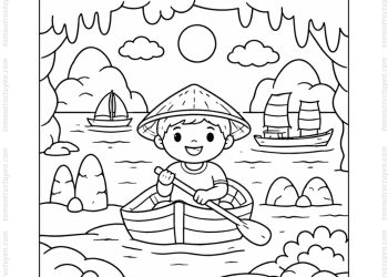 Tranh tô màu hang động Hạ Long