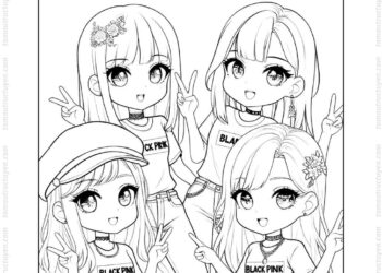 Tranh tô màu nhóm Blackpink đẹp