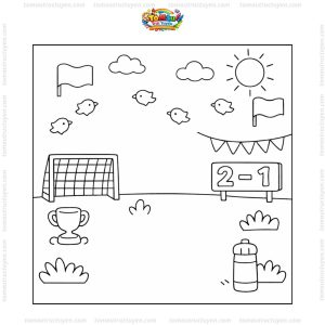 Tranh tô màu sân đá bóng