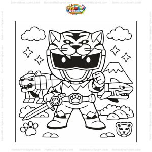 Tranh tô màu siêu nhân Gao chibi