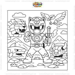 Tranh tô màu siêu nhân Gao đẹp