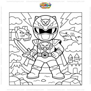 Tranh tô màu siêu nhân Gao ngầu