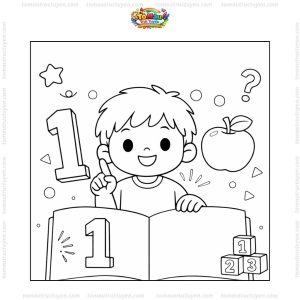 Tranh tô màu số 1 học đếm