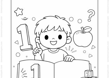 Tranh tô màu số 1 học đếm