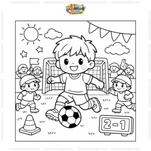 Tranh tô màu trận đấu bóng đá