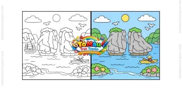 tranh tô màu vịnh hạ long