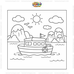 Tranh tô màu Vịnh Hạ Long cho bé