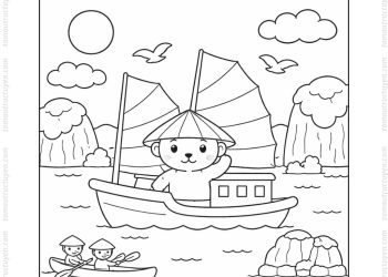 Tranh tô màu Vịnh Hạ Long đẹp