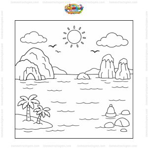 Tranh tô màu Vịnh Hạ Long đơn giản